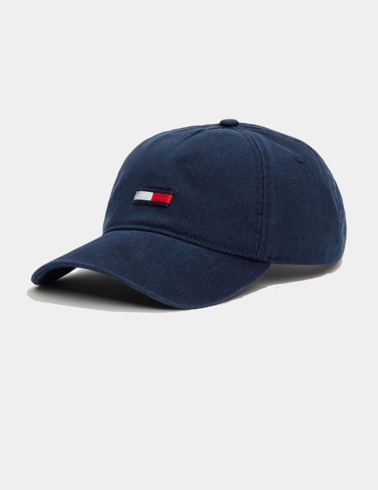 TOMMY JEANS bandiera allungata denim berretto da baseball notte scuro nave